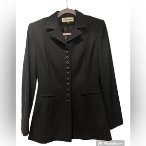 BARAMI, VINTAGE, black,100% wool, blazer, fully lined.